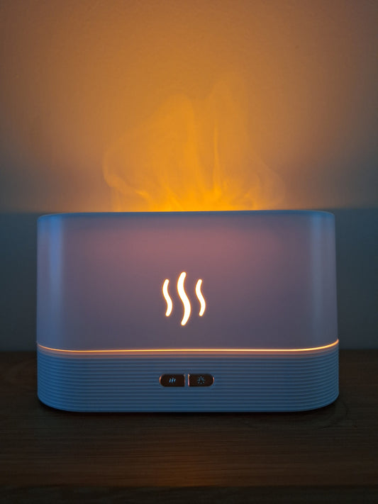 Emberveil – Flame-Effect Aroma Diffuser | Sleek Black or White