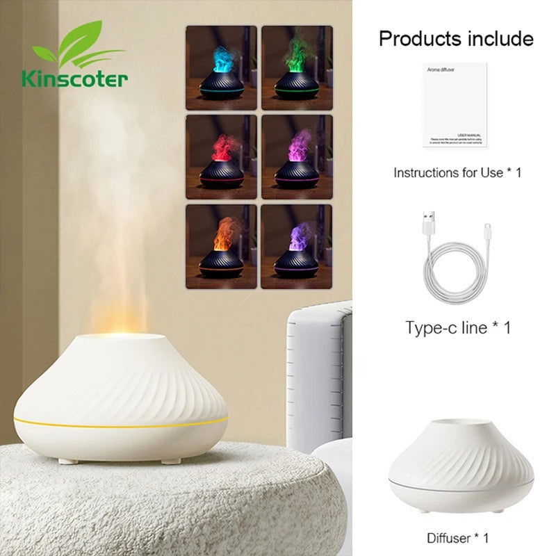 Veyra – Compact Flame-Effect Diffuser | Multi-Colour Glow