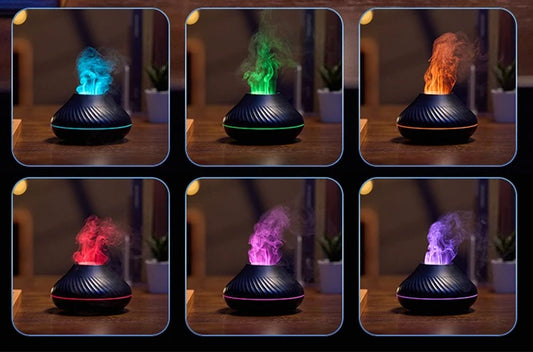 Veyra – Compact Flame-Effect Diffuser | Multi-Colour Glow