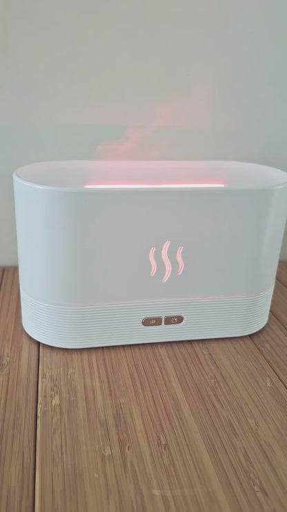 Emberveil – Flame-Effect Aroma Diffuser | Sleek Black or White