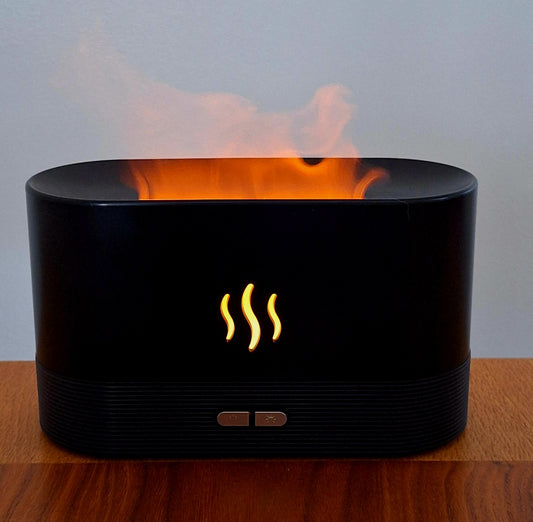 Emberveil – Flame-Effect Aroma Diffuser | Sleek Black or White