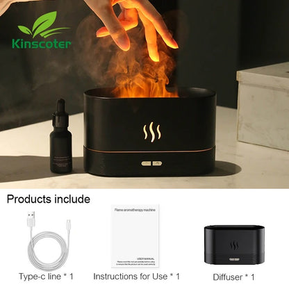 Emberveil – Flame-Effect Aroma Diffuser | Sleek Black or White
