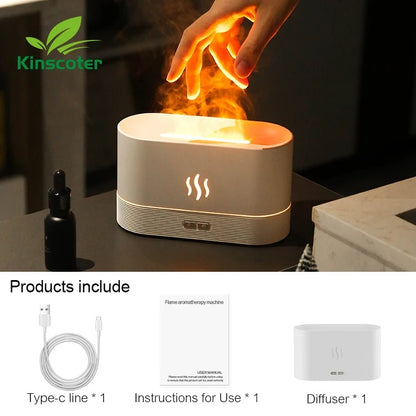 Emberveil – Flame-Effect Aroma Diffuser | Sleek Black or White