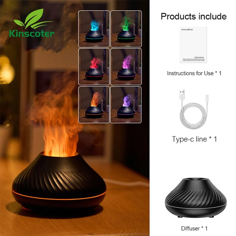 Veyra – Compact Flame-Effect Diffuser | Multi-Colour Glow