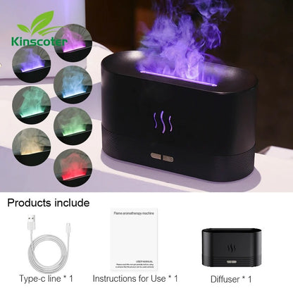 Emberveil – Flame-Effect Aroma Diffuser | Sleek Black or White